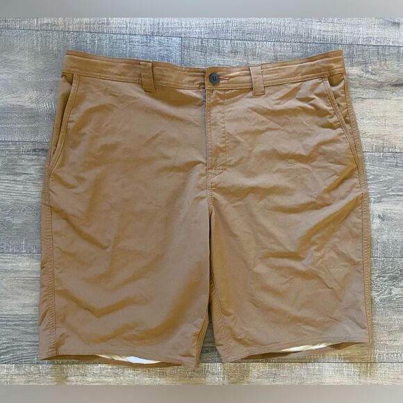 George men’s size 38 brown performance stretch chino shorts, outdoor wear - Picture 1 of 8